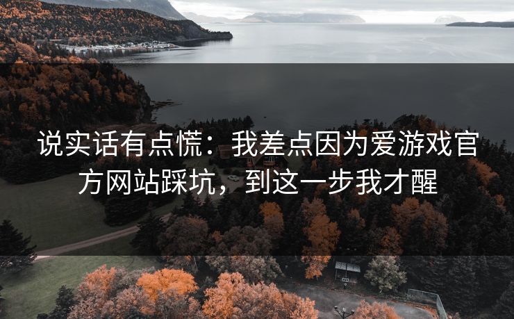 说实话有点慌：我差点因为爱游戏官方网站踩坑，到这一步我才醒